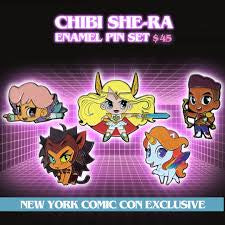 Shera cute chibi art set of best friend squad enamel pins NYC exclusive