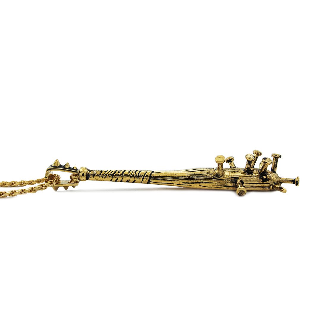 Spiked Bat | 24K Gold Plated Pendant | Mens Jewelry