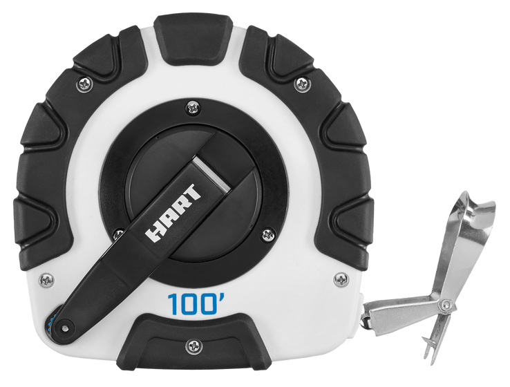 Hart 100-Foot Steel Blade Closed Reel Long Tape Measure