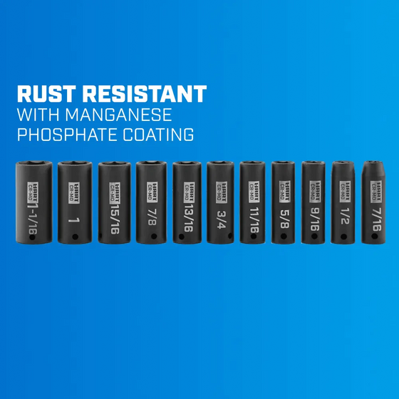 1/2" SAE Cr-Mo Impact Socket Set