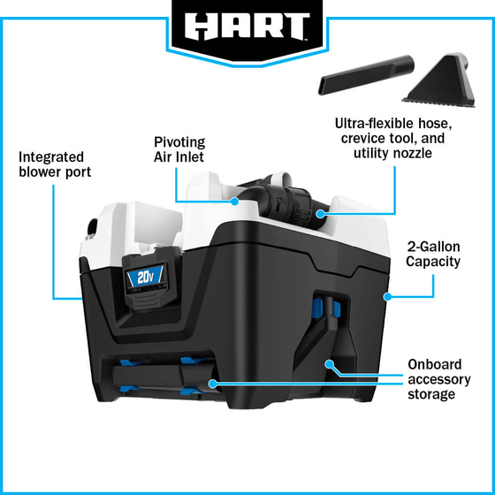 20V 2 Gallon Wet/Dry Vac Kit