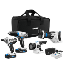 20V 4-Tool Combo Kit (1/2" Drill/Driver, Impact Driver, Reciprocating Saw, LED Light, (2) 1.5Ah Lithium-Ion Batteries)