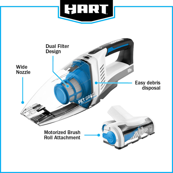 20V Cordless Hand Vacuum Kit with Motorized Brush Roll