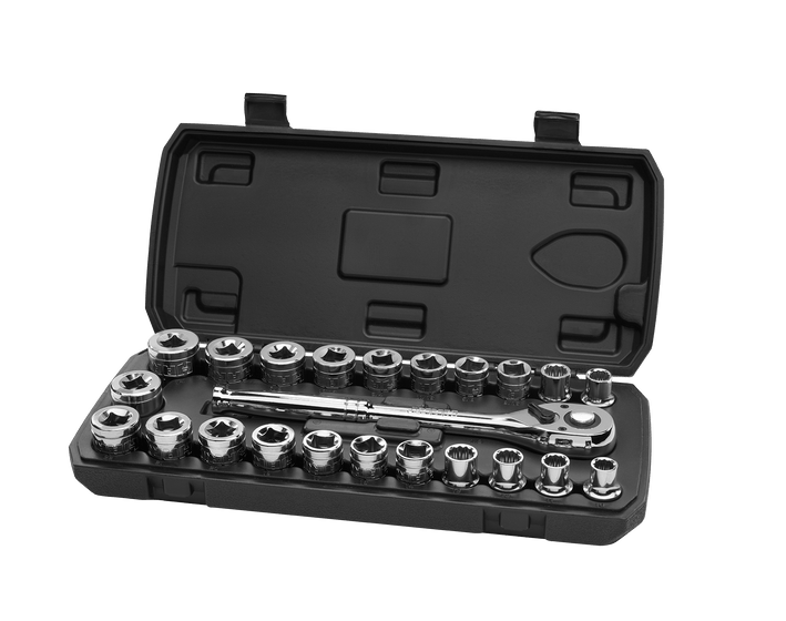 23 PC. 1/2" Drive Socket Set with Ratchet