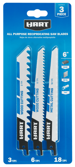 3 PC. All Purpose Reciprocating Saw Blades