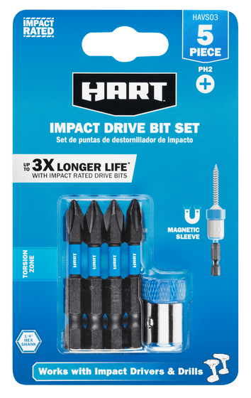 5 PC. Impact Drive Bit Set - PH2