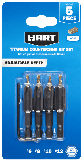 5 PC. Titanium Countersink Bit Set