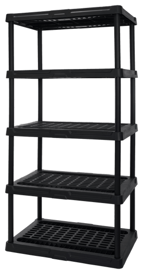 5 Tier 24" x 36" x 72" Heavy-Duty Plastic Ventilated Shelf for Storage & Organization