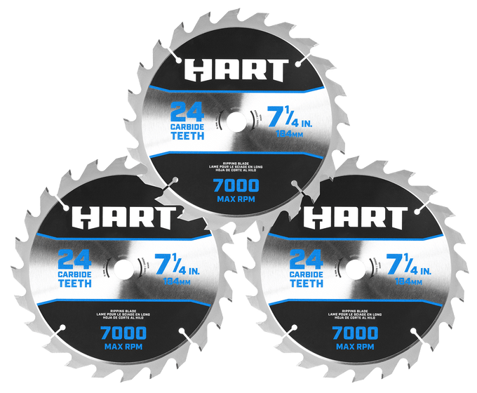 7-1/4" 24T Miter Saw Blades - 3 Pack