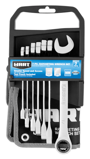 7PC. MM Ratcheting Wrench Set | Hart Tools