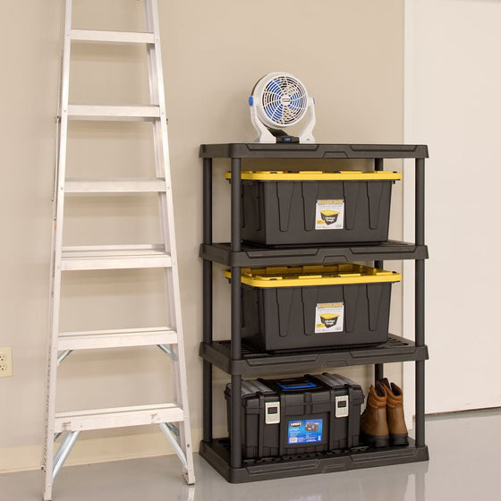 Heavy Duty 4-tier, 600lb Capacity Plastic Ventilated Shelf