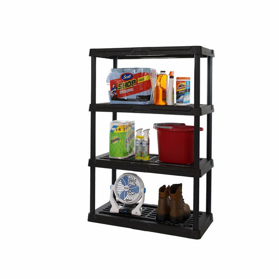 Heavy Duty 4-tier, 600lb Capacity Plastic Ventilated Shelf