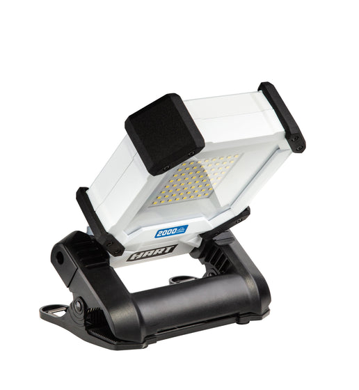 Rechargeable LED Work Light with Spring-Clamp Base and Rotating Light Head