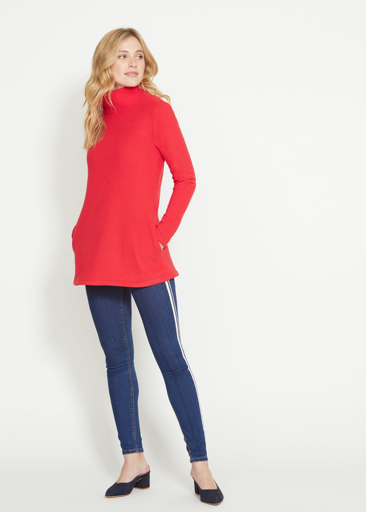 dudley stephens cobble hill turtleneck in red