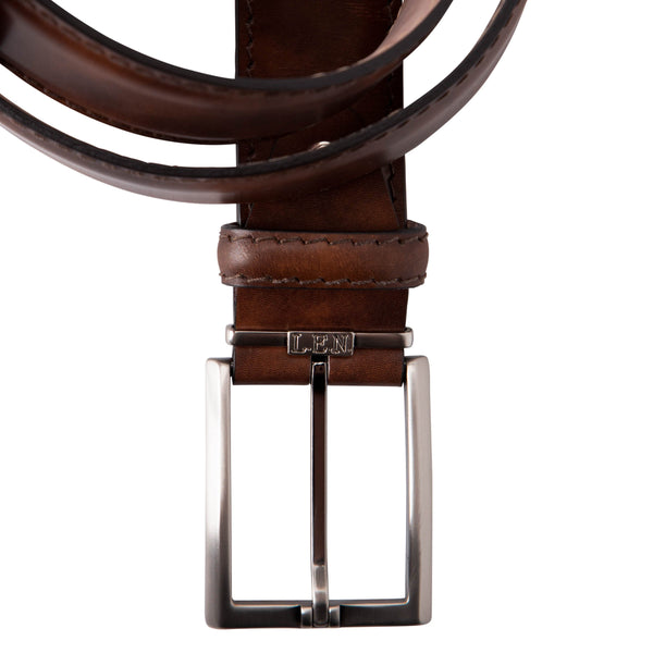 Italian Calf Skin Ostrich Belt - Cognac 40mm