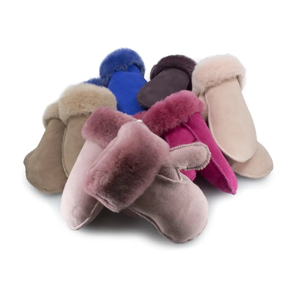 Kids Australian Sheepskin Ugg Mitten Gloves in a variety of vibrant colours!