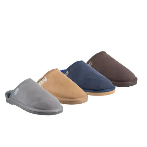UGG Platinum Classic Scuffs - Australian Made in Navy, Chestnut, Greay and Chocolate colours.