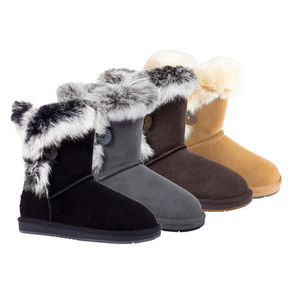 UGG Premium Sheepskin Foxy Boots in Black, Chocolate, Chestnut and Grey