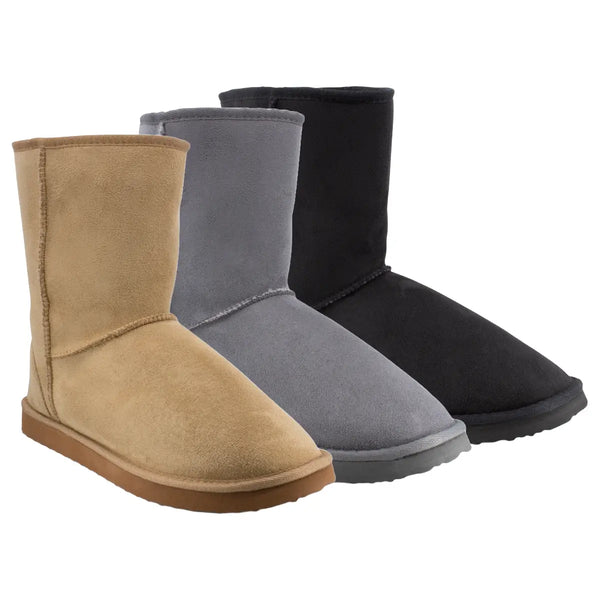 UGG Vegan Short Classic Boot in Natural,, Black and Grey Colours