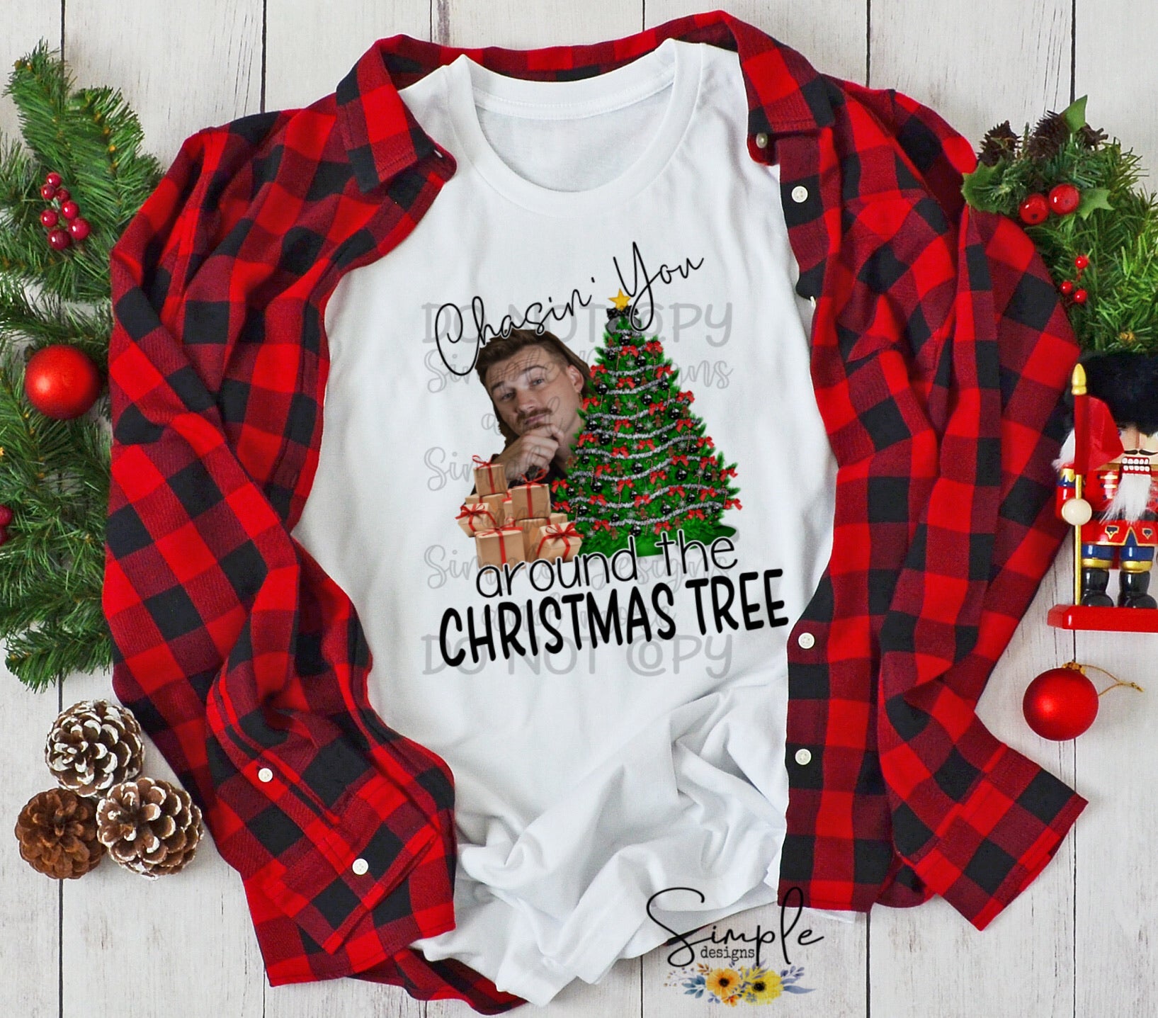 Chasin’ You Around the Christmas Tree Sublimation Heat Transfer Sheet