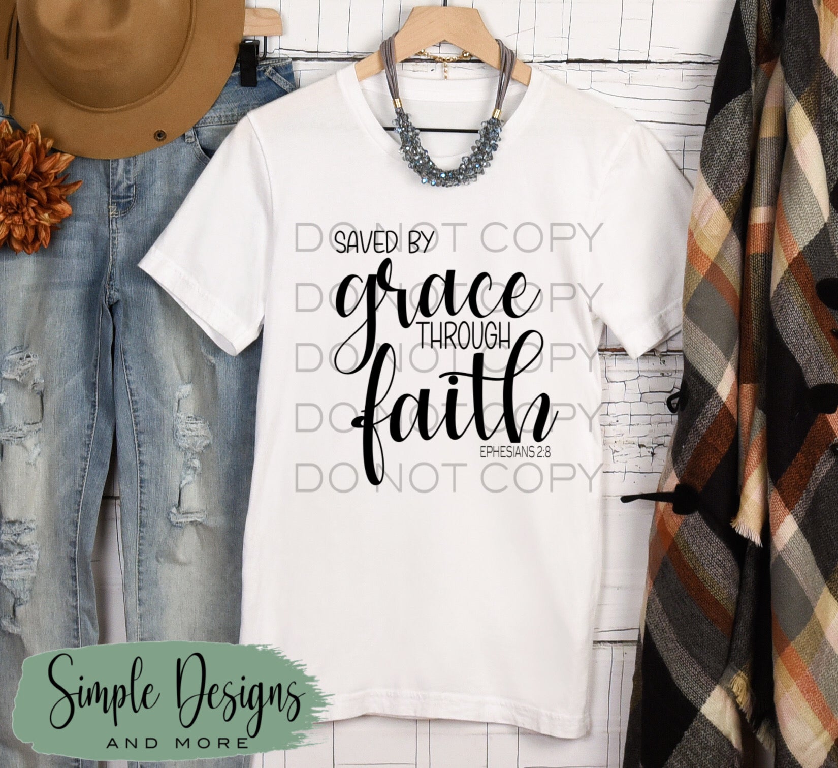 Saved By Grace Through Faith Ephesians 2:8 Sublimation Heat Transfer Sheet