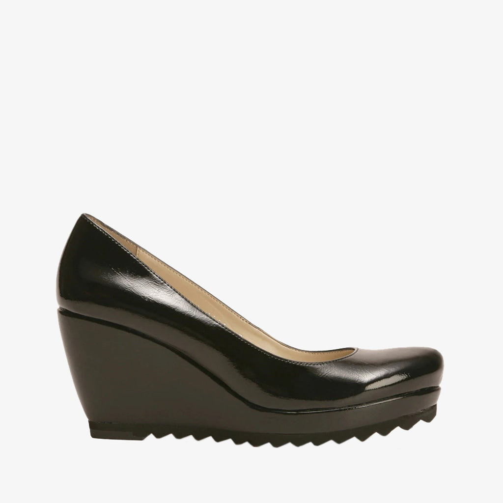 black patent wedge heels