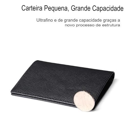 Carteira Slim Rfid Masculina de Couro - LC010