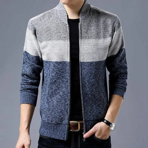 Casaco Masculino Com Zíper Cardigan - LC102 Prod183 Loja Charmme Cinza Claro P