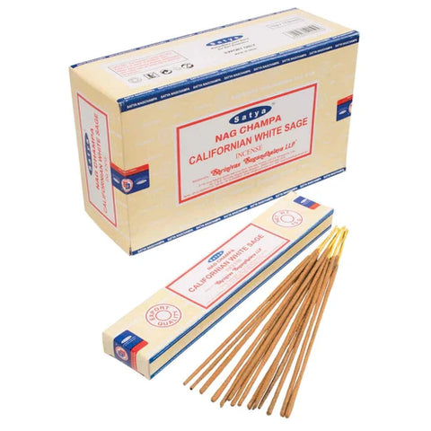 Nag Champa Californian White Sage Incense 15g x 12 Boxes = 180g