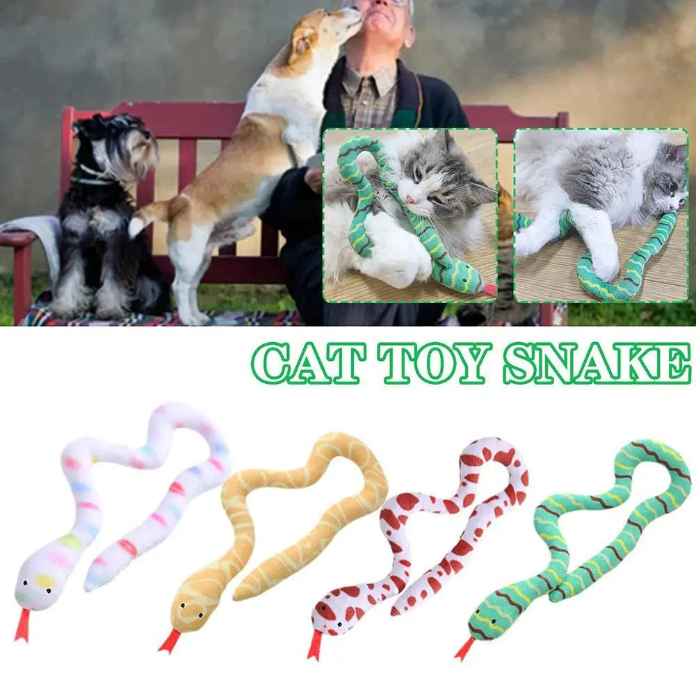 Snake Toys Interactive Toy Plush Cat Toy Gluttonous Snake Bite-Resistant Molar Interactive Toy Gift For Cat Pet Accessories