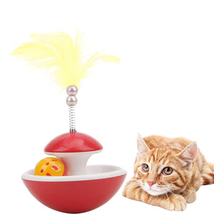 Rolling Scratching Ball Cat Entertainment Toys Tumbler Cat Toys Interactive Feather Ball Toy - Lovemycrazyhome.com