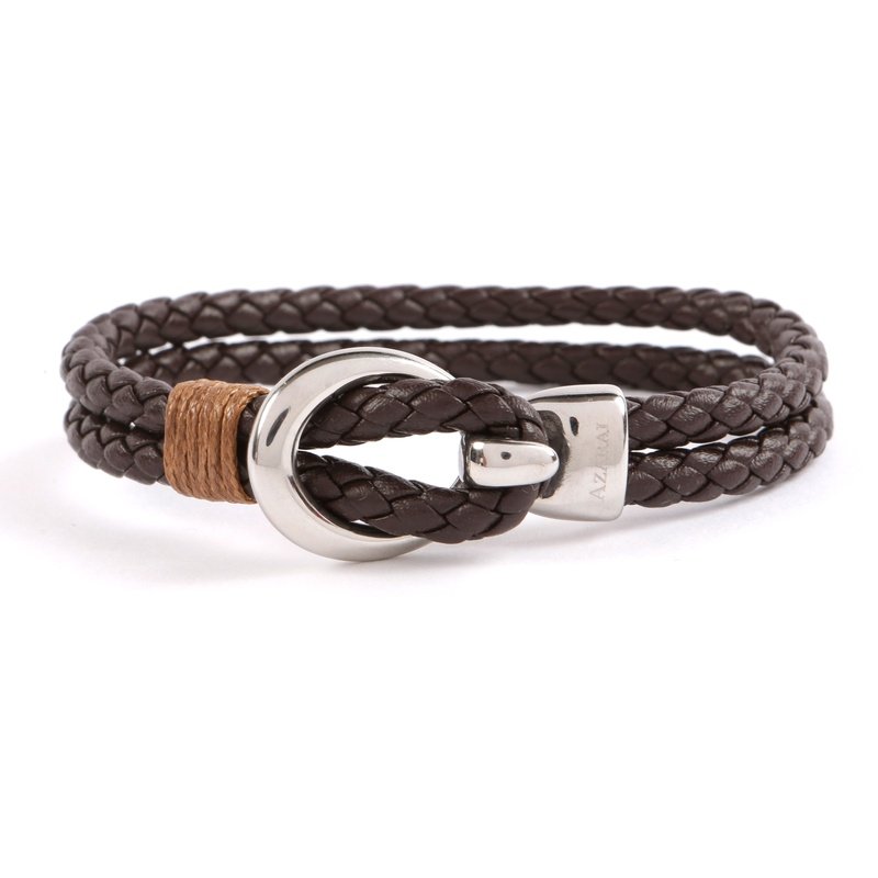 Beck leather and stainless steel men's bracelet | Azarai | Abuja ...