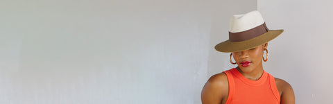 Emthunzini Hats - Naledi Fedora - Ivory/Chocolate - Ladies UPF50+ Sun Hat