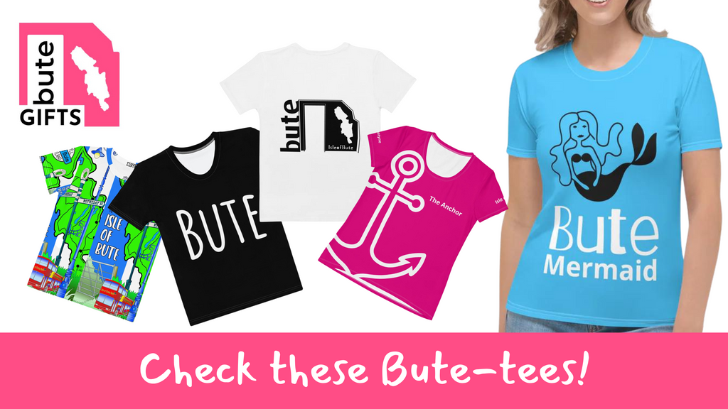 Woman wearing a Bute Gift t-shirt and smiling