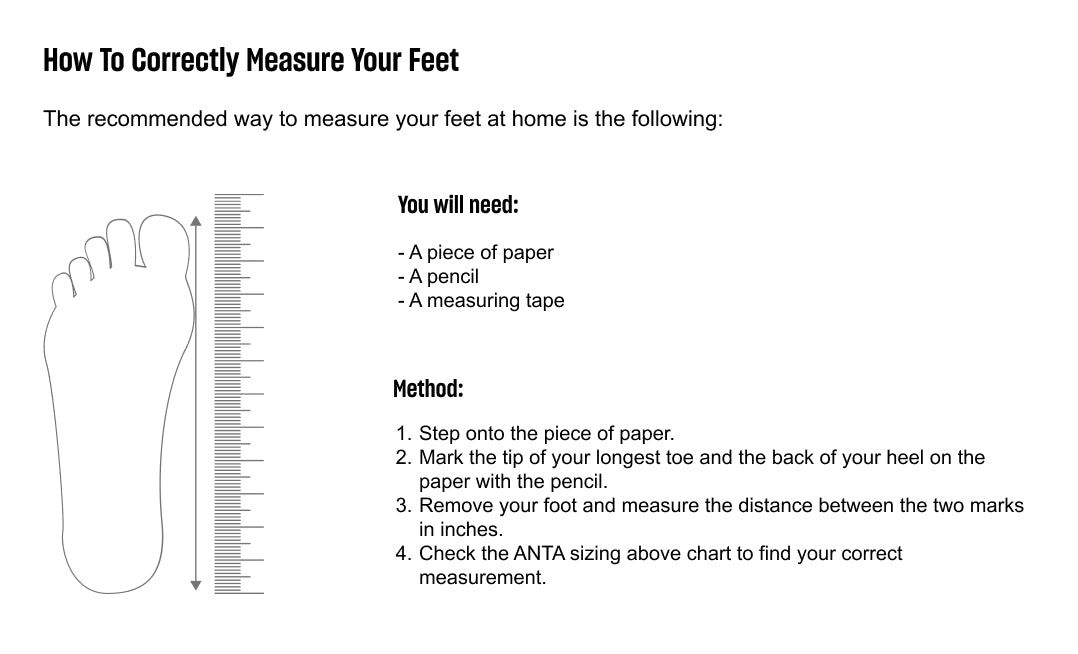 ANTA Shoes Size Guide, ANTA Official Website