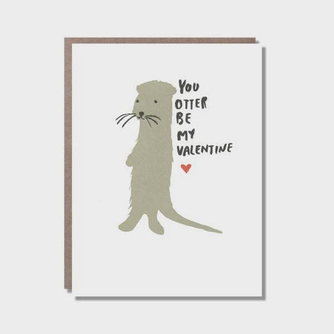 Otter Valentines Card