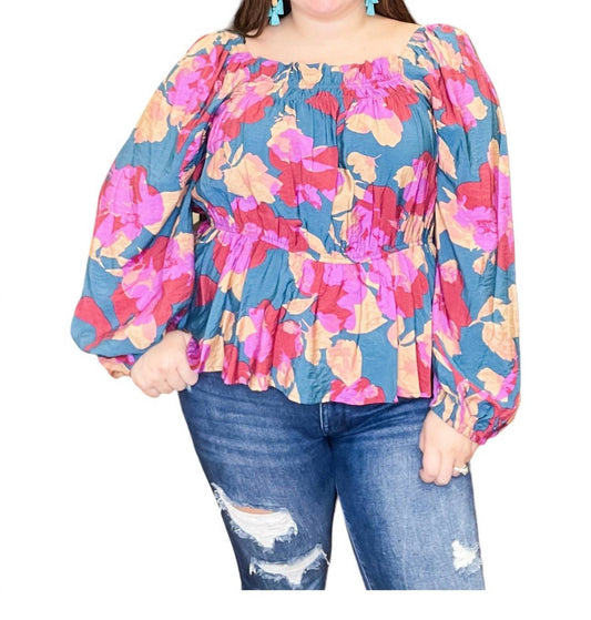 Oddi - Remember Me Floral Peplum Top - PLUS