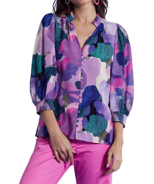 Tyler Boe - Krista Silk Watercolor Blouse