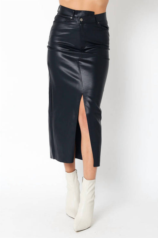 Gia Faux Leather Midi Skirt