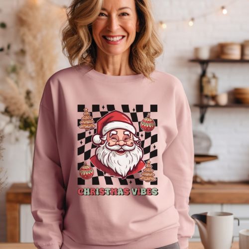 Retro Santa Christmas Vibes Unisex Heavy Blend™ Crewneck Sweatshirt