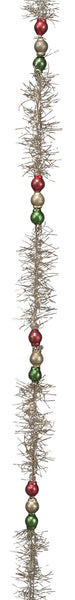 Vintage Bead &amp; Tinsel Christmas Garland - TheHolidayBarn.com