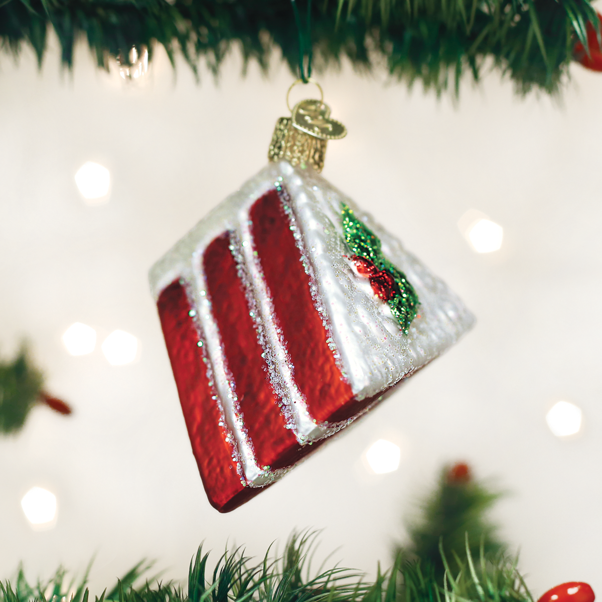 Red Velvet Cake Ornament - Christmas Ornament - TheHolidayBarn.com