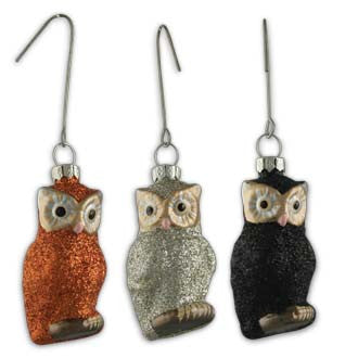 Halloween Glitter Owl Ornament | Bethany Lowe - TheHolidayBarn.com