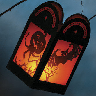 Halloween Silhouettes Lantern - TheHolidayBarn.com