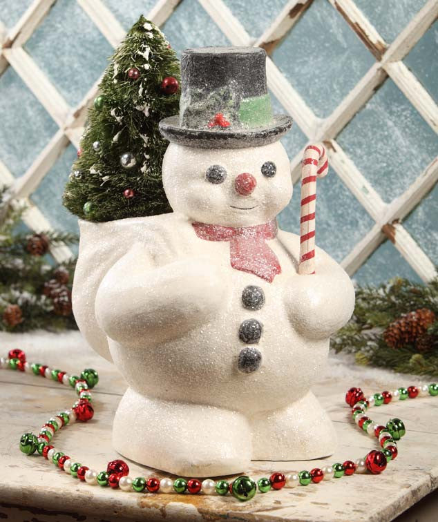 Vintage Snowman Large Paper Mache | Bethany Lowe - TheHolidayBarn.com