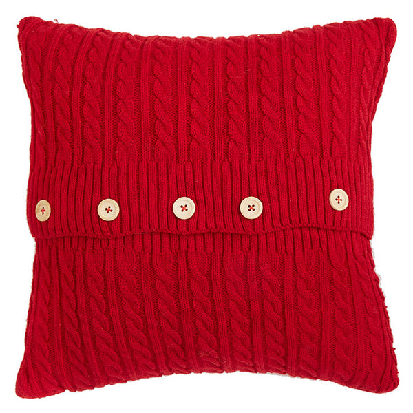 Red Cable Knit Pillow