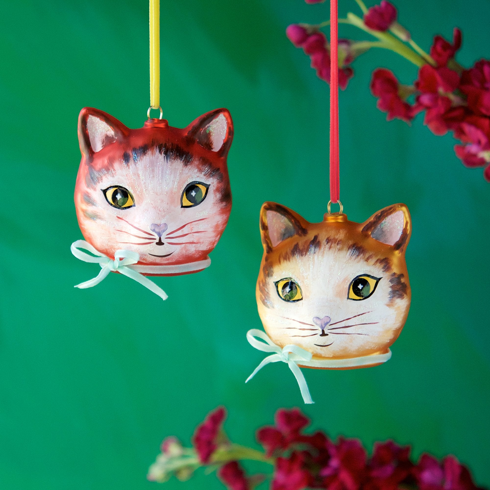 Nathalie Lete Cat Head Ornaments Theholidaybarn Com