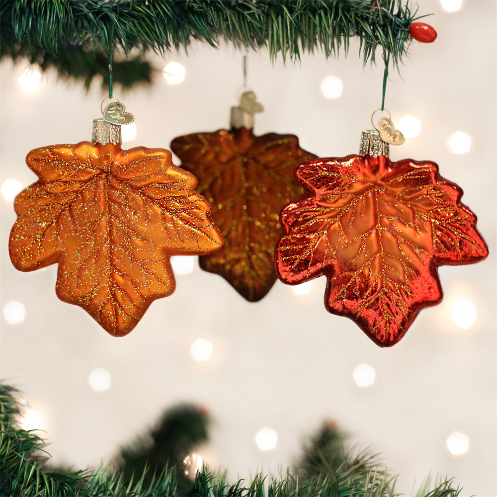 Fall Maple Leaf Ornaments | Autumn Leaves -Thanksgiving Harvest Decor