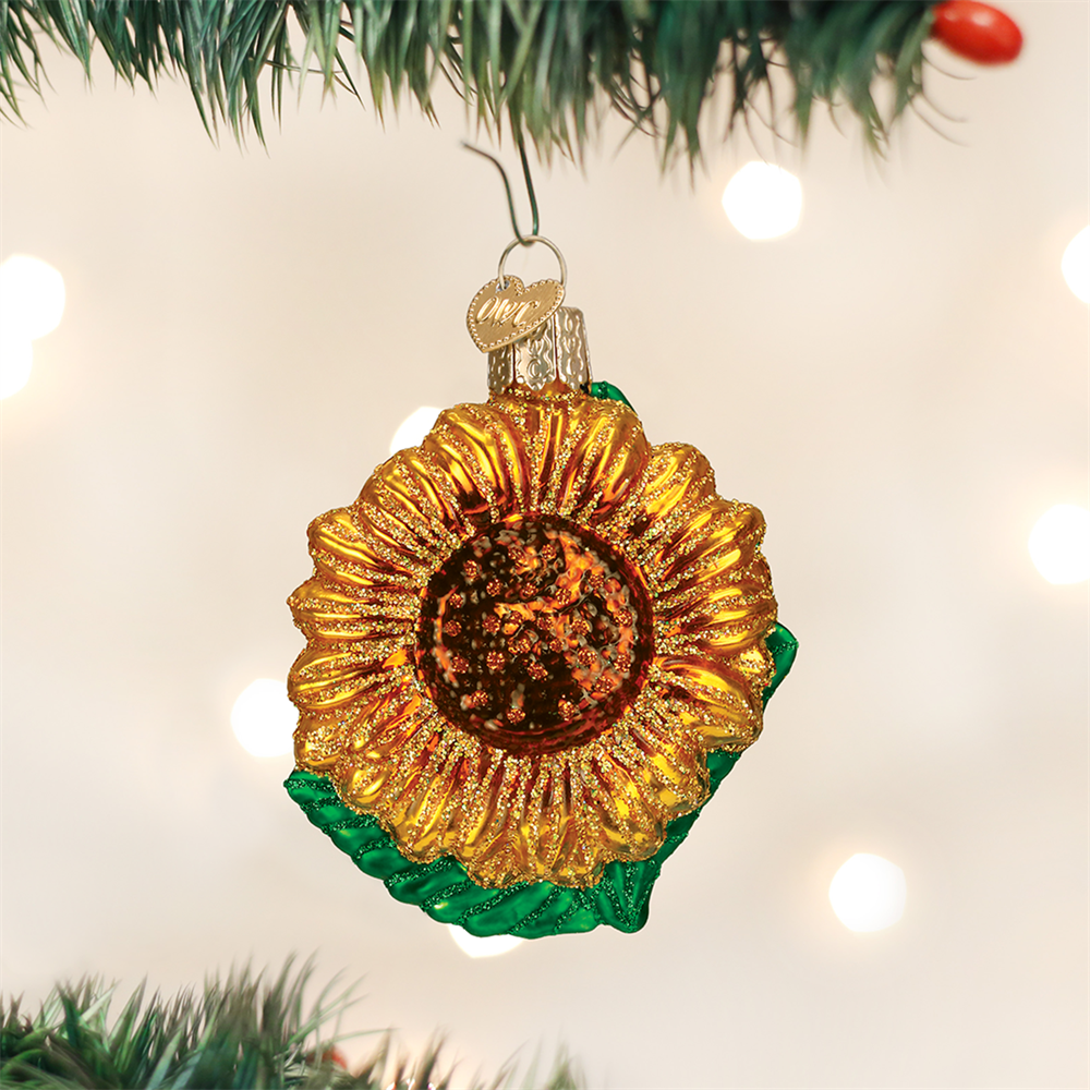 Garden Sunflower Ornament Glass Ornaments by Old World Christmas