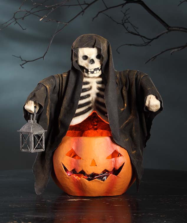 Ghoul Candy Bowl | Paper Mache Halloween Decorations - TheHolidayBarn.com